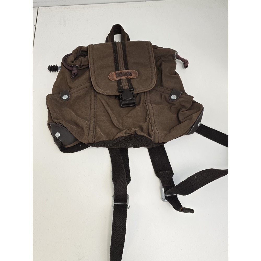 Hedgren Mini Brown Backpack Shoulder Bag Canvas Rucksack Hiking Outdoors Camp